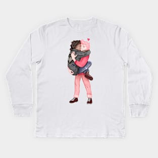 With Gary Prince and Marshall Lee .. it's cuddle time! Adventure Time / Fionna and Cake fan art Kids Long Sleeve T-Shirt